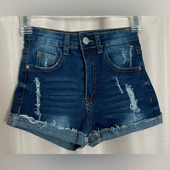 SHEIN Other - SHEIN Teen Distressed Denim Shorts Size 10-11Y NWOT